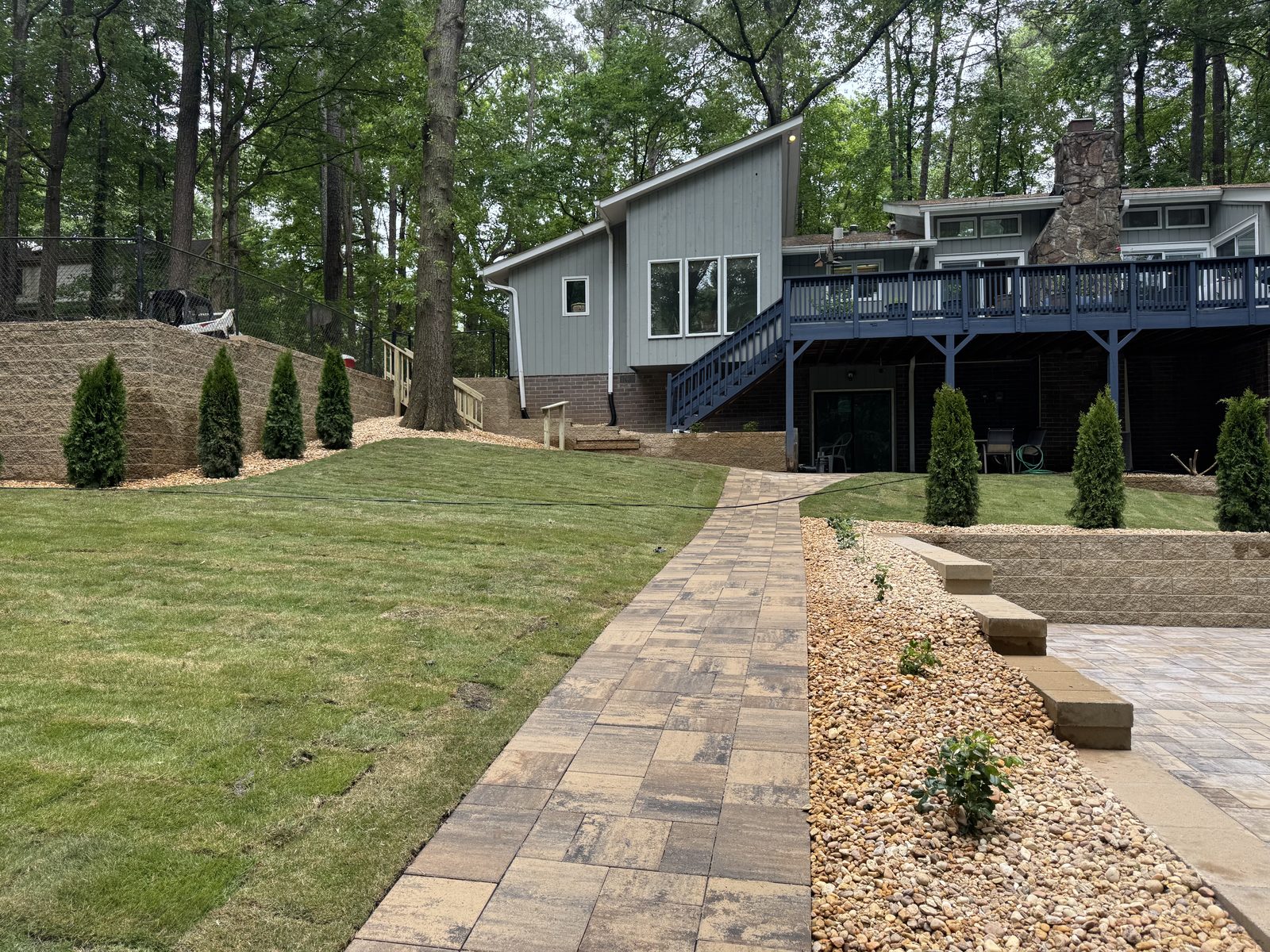 Finished backyard with patio and sod